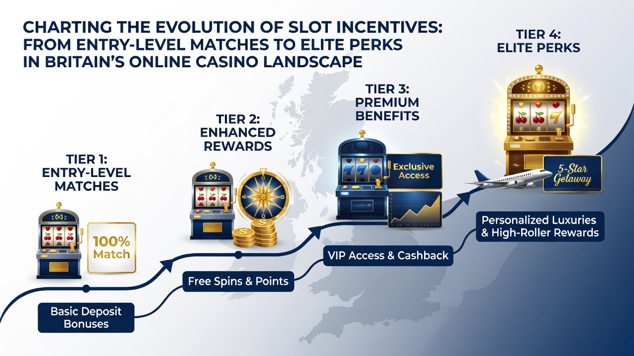 Modern VIP reward interfaces showcasing elite slot perks and loyalty tier benefits in British online casinos