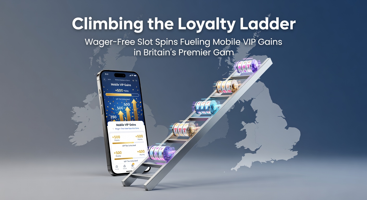 Screenshot of a casino loyalty dashboard on a tablet, showing tier progress from entry-level to VIP elite with wager-free spin counters ticking upward amid jackpot symbols