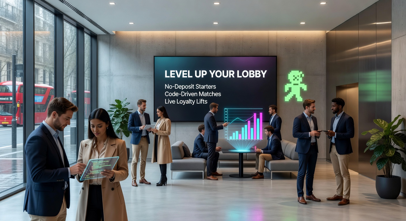 Dynamic live dealer table streamed in real-time, surrounded by loyalty reward notifications and tier progression graphics on a casino app interface