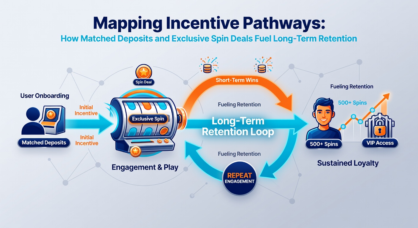 Diagram showing retention metrics tied to deposit matches and exclusive spins in UK mobile casinos