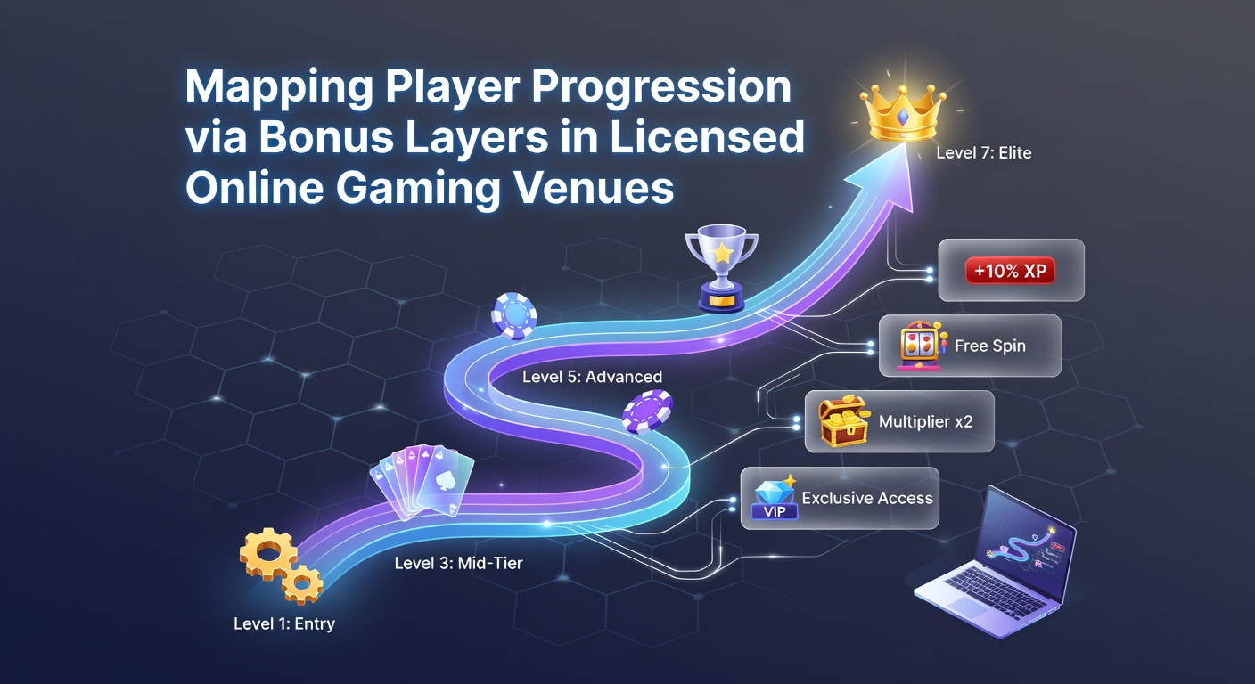 Layered bonus structures displayed across a digital casino interface showing progression tiers and reward unlocks