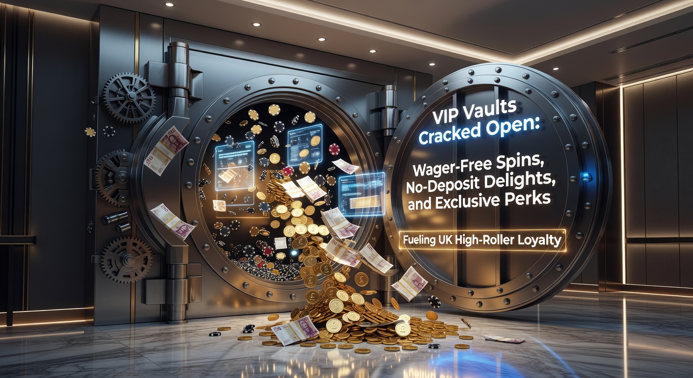 Elegant VIP lounge in a UK casino with golden vaults symbolizing exclusive high-roller rewards and perks