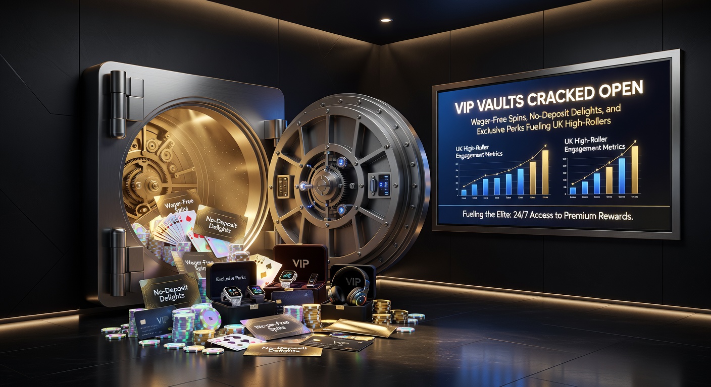 High-roller enjoying no-deposit bonus on a luxury yacht-themed casino interface, highlighting exclusive VIP perks